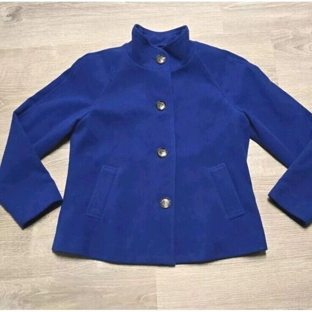 Evan Picone Petite Women's Blue Button Up Jacket Size PM